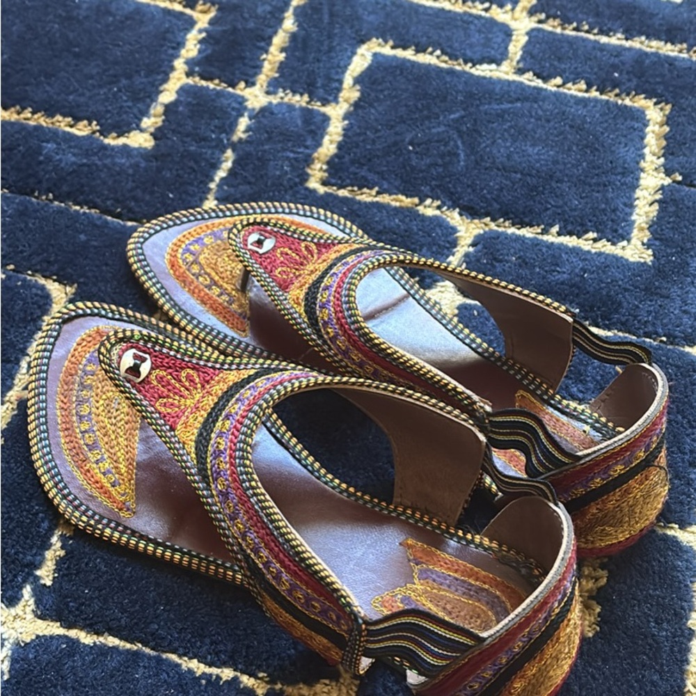Traditional Indian Embroidered Sandals